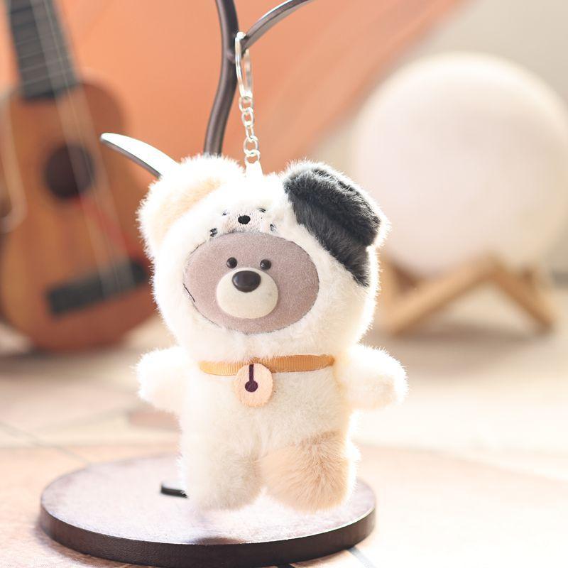 1Pcs Trendy Keychain Bear And Friends In The Forest Series Pendant Vinyl Face Bear Doll Plush Toy Kids Gift