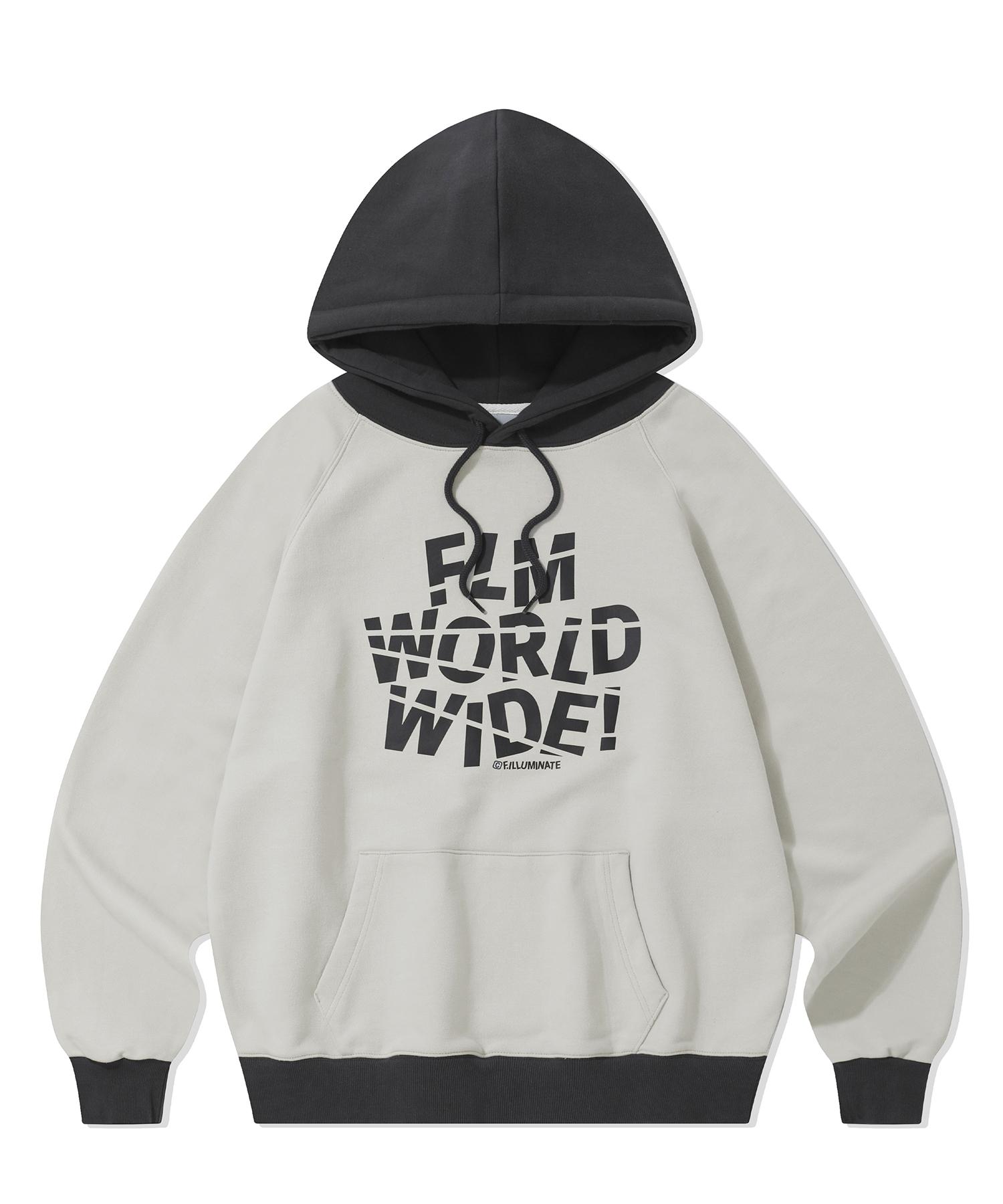 Illuminate World Wide Raglan Hoodie-Gray Grey/L