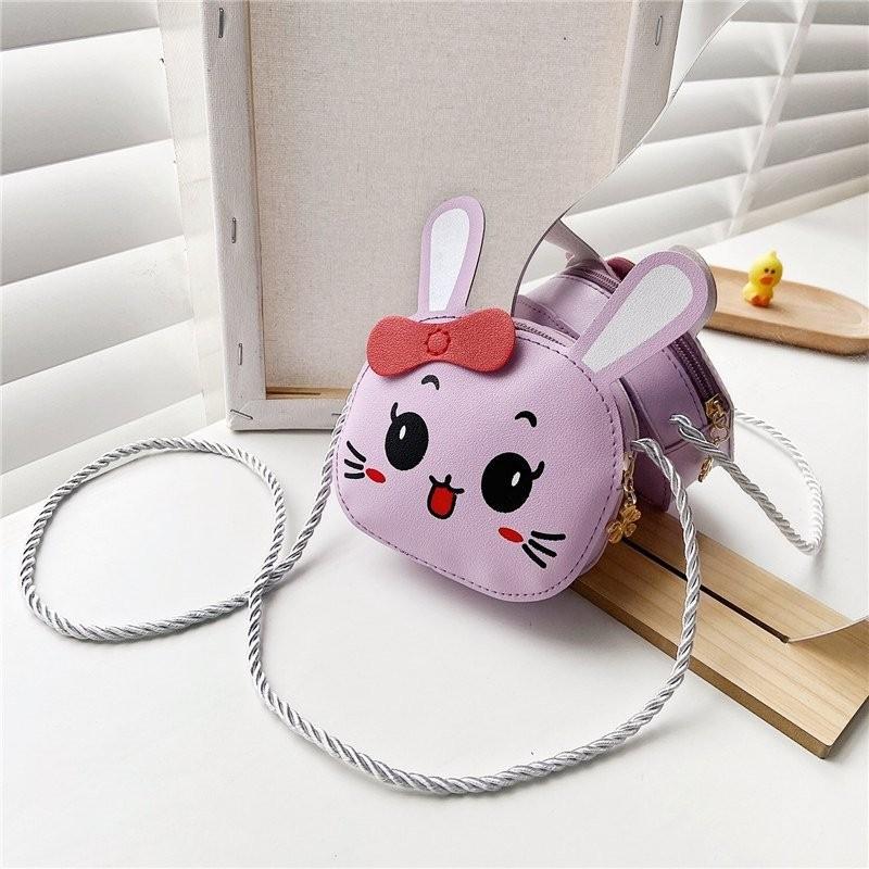Bow Polyester Bunny Cute Childlike Cartoon Slung Shoulder Bag Is Light Super