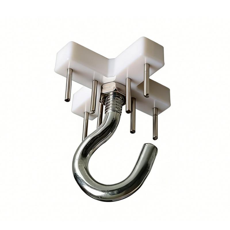 5Pcs No Drill Ceiling Hooks Heavy Duty Inverted Hanging Seamless Nails Eye Screws Hooks For Top Curtain Ropes Wire Hanging
