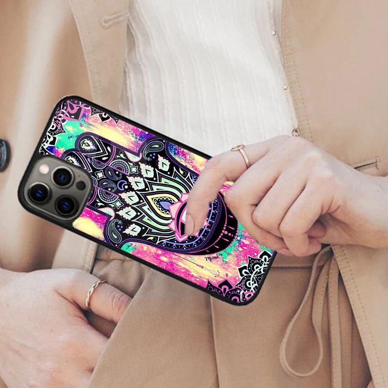 

Dot Hamsa Hand Mandala Art Magnetic Phone Case For APPLE iPhone 17 Air 16 14 13 12 Pro Max 15 Plus Wireless Charge MagSafe Cover iPhone 14