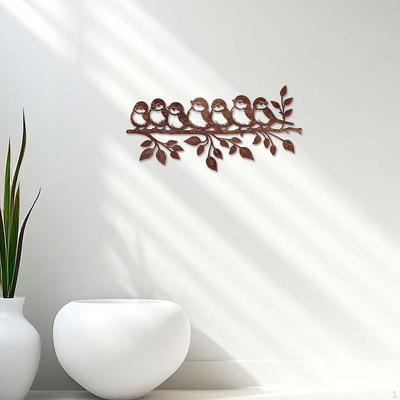 Decor de perete metalic cu păsări, artă artistică, decor pentru casă, creativ, ornament suspendat, piesă centrală