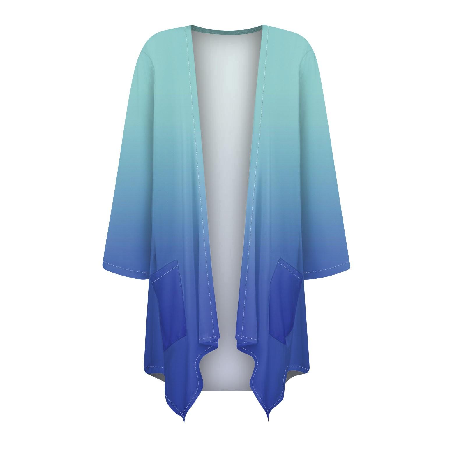 Женский кардиган неправильной формы с градиентным принтом и рукавами три четверти — фото 5