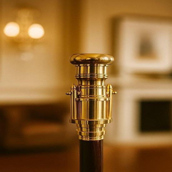 Brass Compass Walking Stick Handmade Wooden Nautical Cane