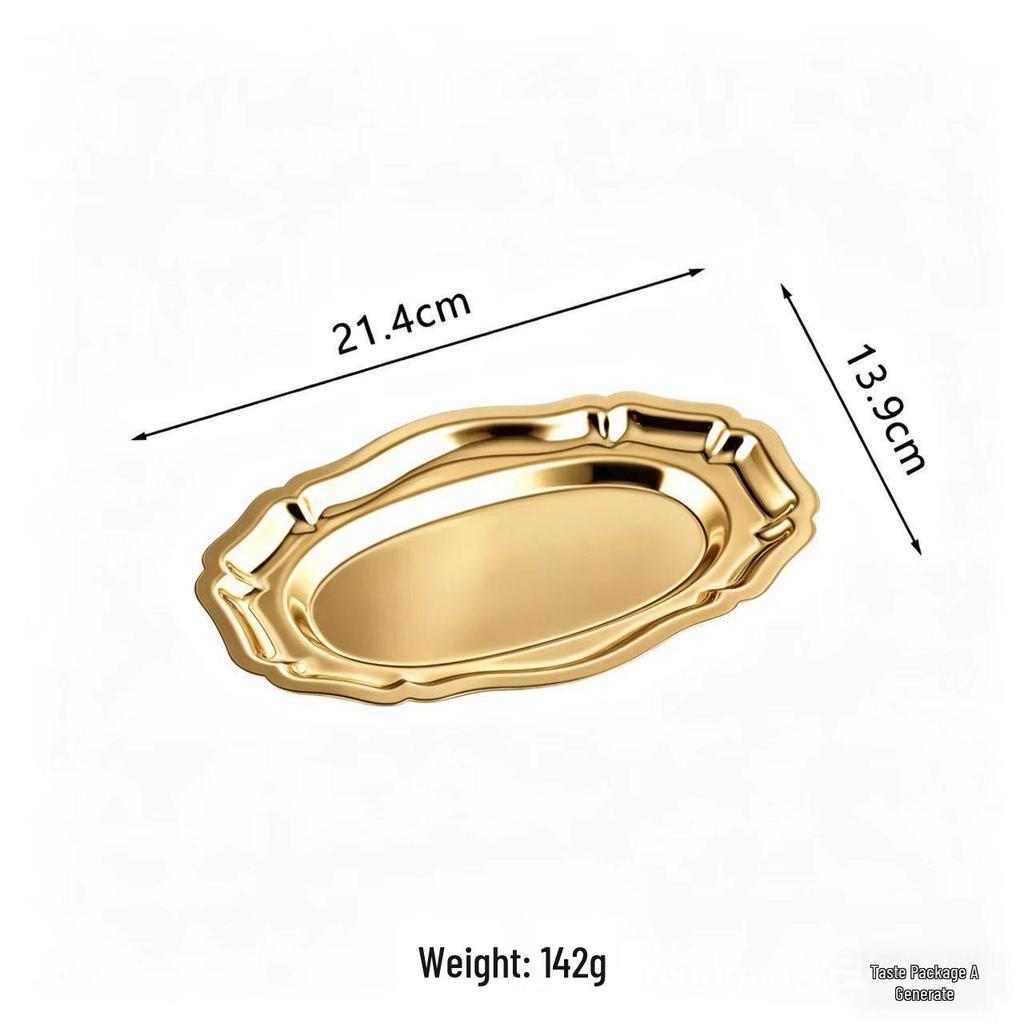 304 Stainless Steel Retro Lace Oval Fruit & Dessert Bowl for Restaurants & Hotels