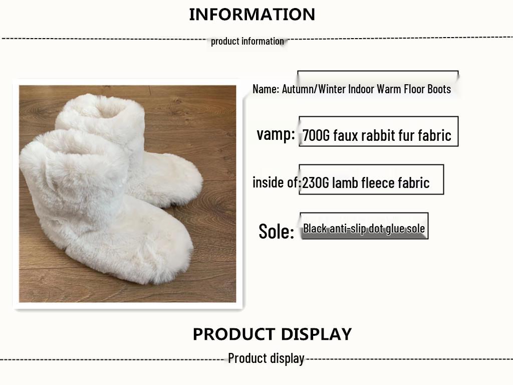 Papuci Cizme de Bumbac de Iarnă cu Blană Artificială de Iepure: Papuci de casă calduți de interior pentru cupluri