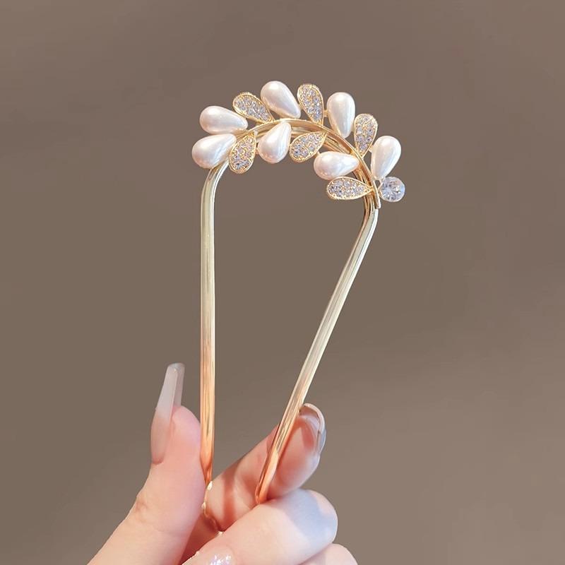 Simple and Sophisticated Style U-shaped Wheat Ear Women's Hair Styling Artifact Cheongsam Hanfu Meatballs Hair Hairpin