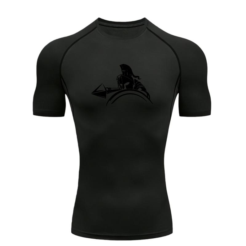 Spartan Warrior  Men's Sports T-shirt Training Fitness Compression Quick Dry Short Sleeve T-Shirt Rashgard Tops