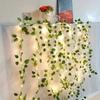 Warm Light Leaf Garland String Lights Battery Powered Rattan Light String Indoor Outdoor Decor