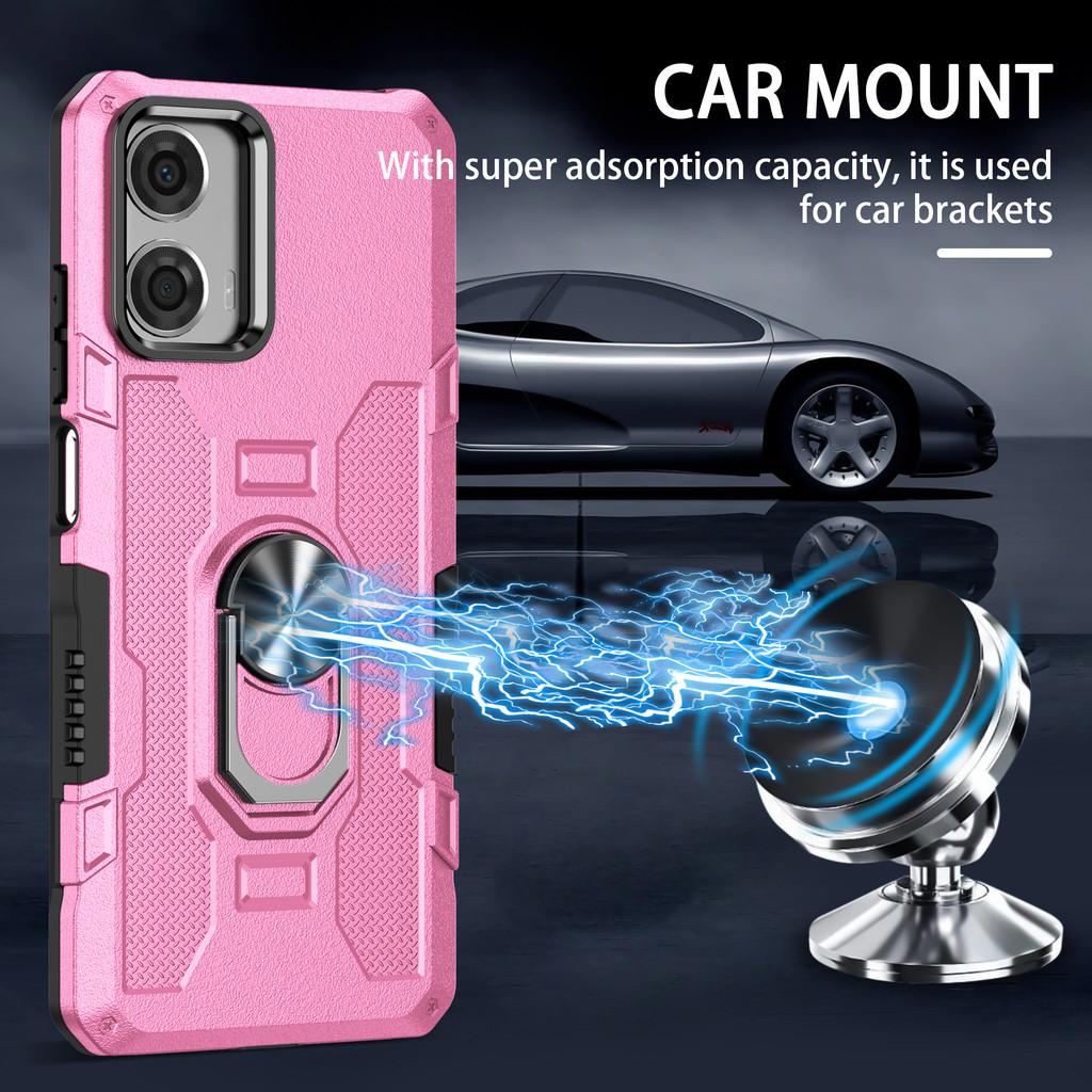 For Motorola Moto G9 E7 Plus G30 G20 G10 G22 E32 G50 G34 G24 G Stylus G04 car mounted magnetic rotating bracket phone case shell