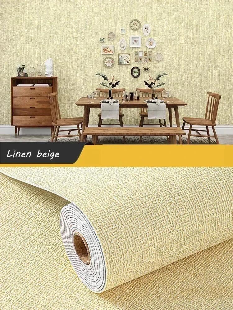 10m Self Adhesive 3D Wall Panel Wallpaper Foam Soundproof Waterproof 3D Wall Sticker New Design Bedroom Wallpaper Thickening