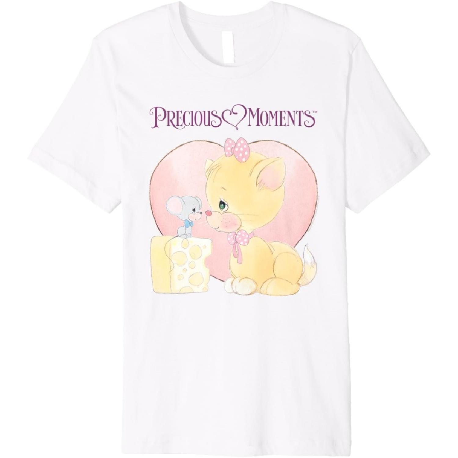 Precious Moments Cat And Mouse with Cheese Premium T-Shirt S