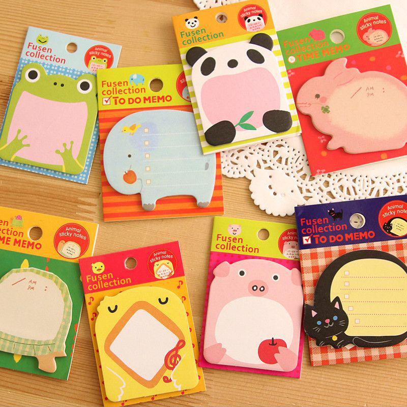

Back-to-School Cute Cartoon Sticky Notes for Kids - Ideal Prizes, Birthday or Children s Day Gifts Animal Sticky Notes 20 Pack