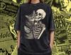 Skeleton Hugging Tabby Cat T-Shirt, Vintage Gothic Cottagecore Tee