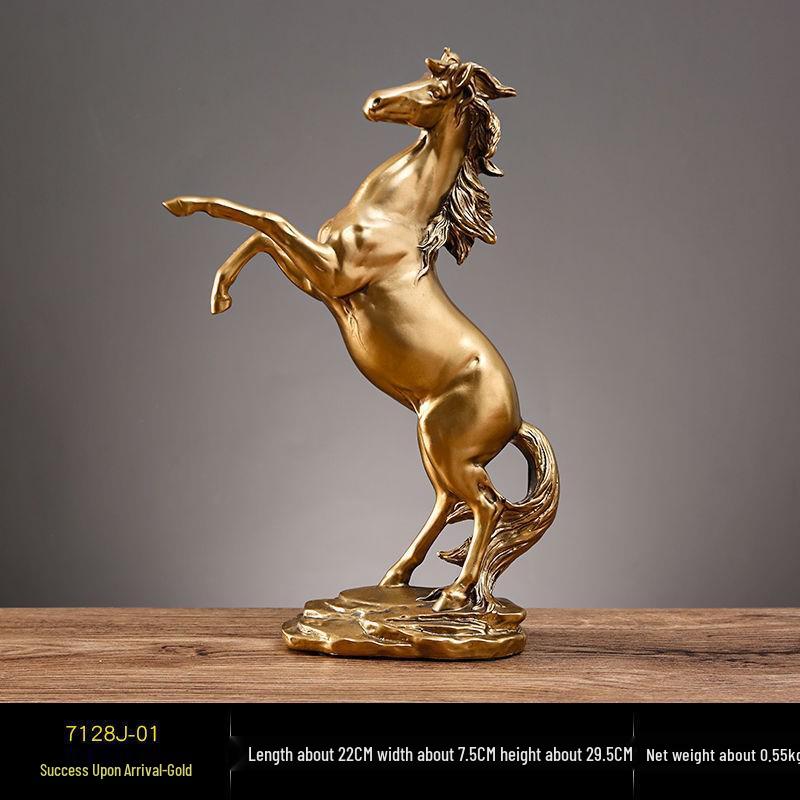 Golden Light Luxury Resin Handicrafts Collection: Ornaments for Office, Living Room, Wine & TV Cabinets