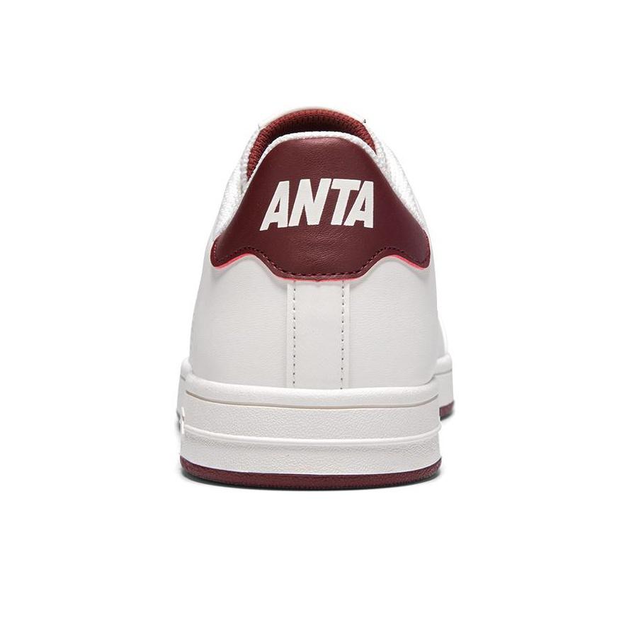 Anta Bequeme Rutschfeste Strapazierfähige Low-Top Skateschuhe Herren Sneaker Weiß Rot 912348067-4