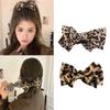 Leopard Pattern Bowknot Hair Claw Clip For Women NonSlip Ponytail Holder Hair Clamp For Thick Fine Hair Styling Tool