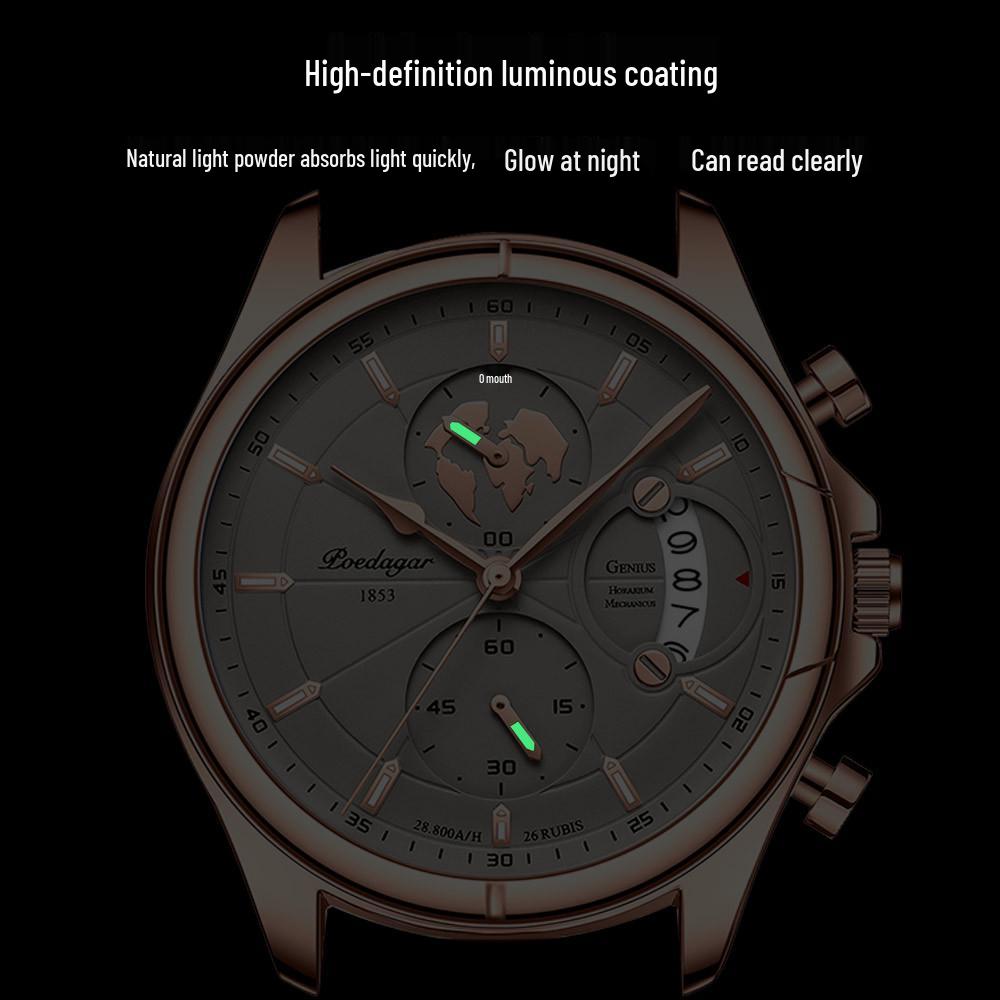 Swiss Waterproof Multifunctional Luminous Men's Fashion Wristwatch