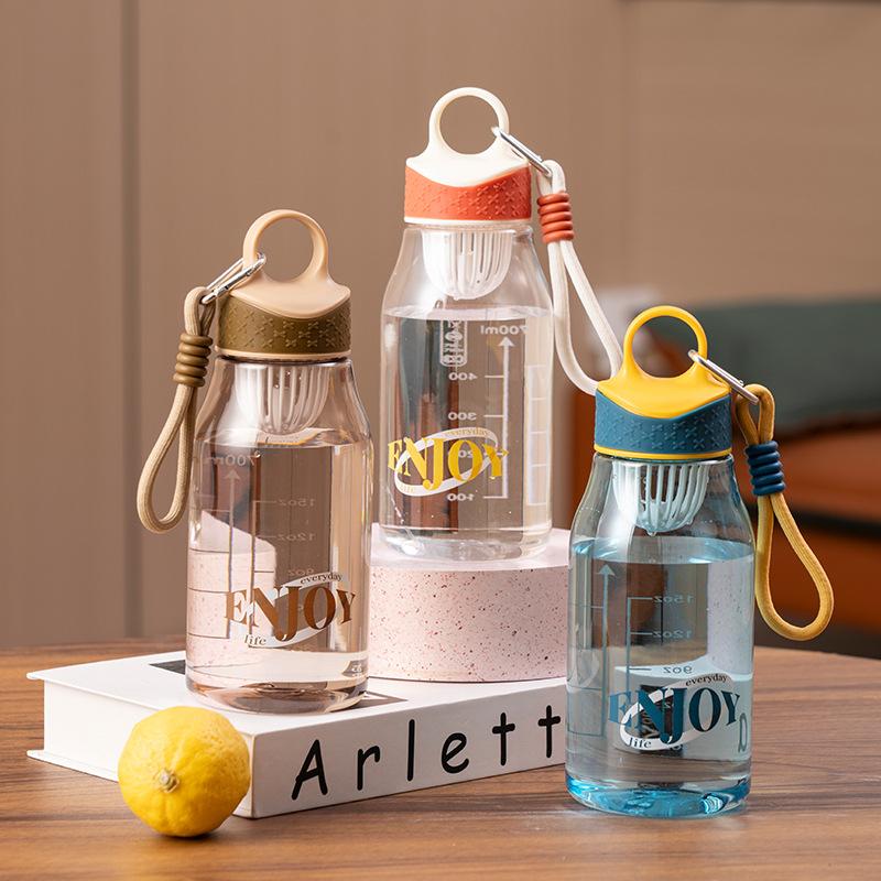 Water bottle new small simple female student adult cup drop resistant transparent plastic cup sports filter drinking cup