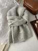 Quality wool-containing knitted scarf women's autumn and winter Korean atmosphere warm solid color wool scarf trendy manufacturer