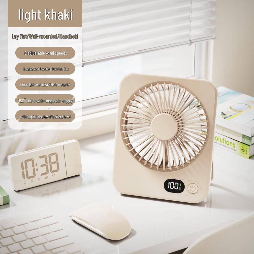 2026 Rechargeable Mini Fan: Long-Lasting, Silent, Wall-Mounted, Portable for Desktop and Dorm