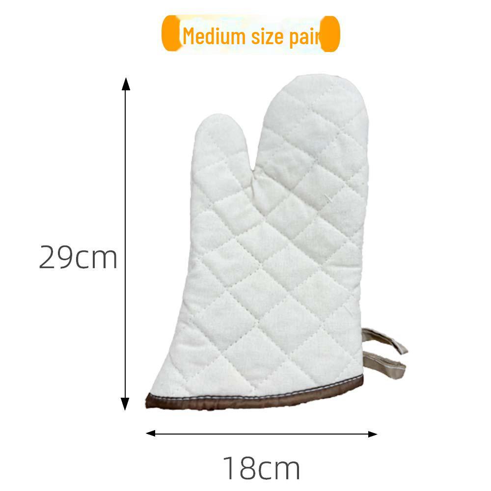 Extended Heat-Resistant Cotton Oven Gloves - Thickened for Kitchen, Microwave, Baking, and Anti-Scalding Protection