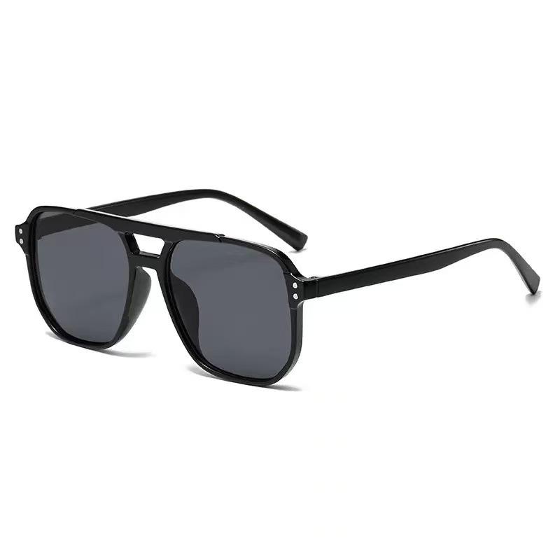 Square Aviator Sunglasses - UV Protection Ocean Lens, Jelly Colors, Double Bridge Design