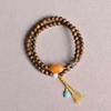 New Chinese Style Double Circle Agarwood Bracelet - Trendy, Niche, Two-Tone Fairy Essential Jewelry
