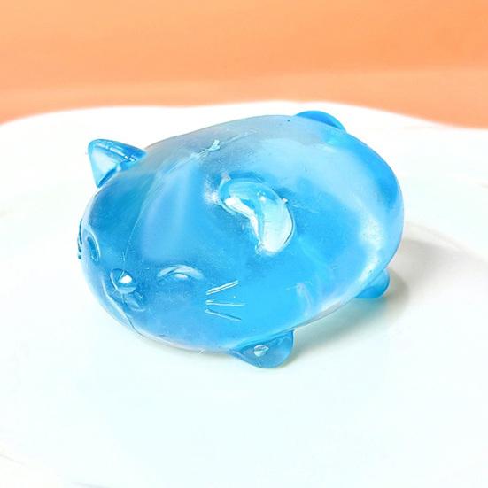 Cute Cat Squeeze Toy Transparent Small Cat Shaped Slow Rise Toy Relaxing Sensory Squeeze Toy for Stress Relief