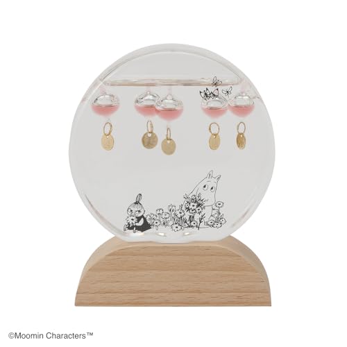 Chatani Glass Float Thermometer, Round, "Moomin" Design, W10 x D3.5 x H12.5cm, "FunScience" Item No. 152-333232
