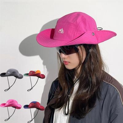 Quick-drying Bucket Hats Color Matching Sun Protection Caps Fashion Mountaineering Caps  Women