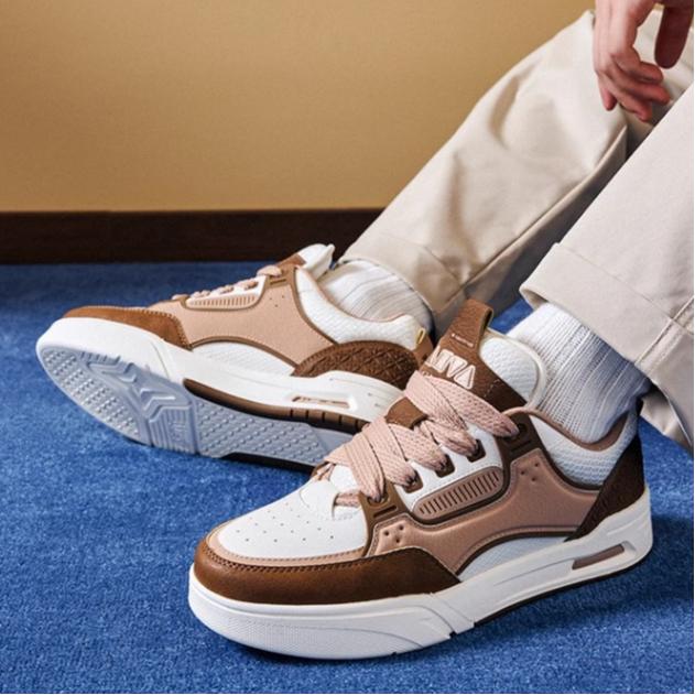 Anta Comfortable Breathable Non-Slip Wear-Resistant Low-Top Skate Shoes Men sneakers White Brown 112448040R-2