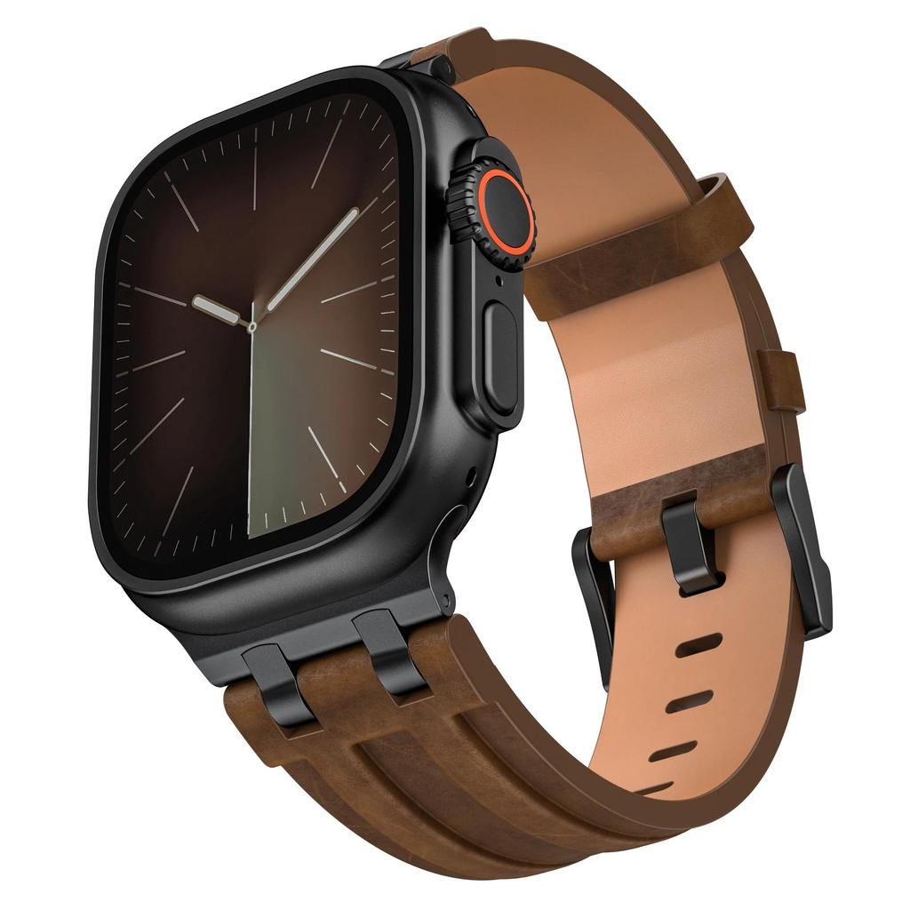Leather Watch Band for Apple Watch Strap 49mm 46mm 45mm 44mm Luxury Man Bracelet for iWatch Ultra 3 Series 11 10 9 8 7 6 SE Band