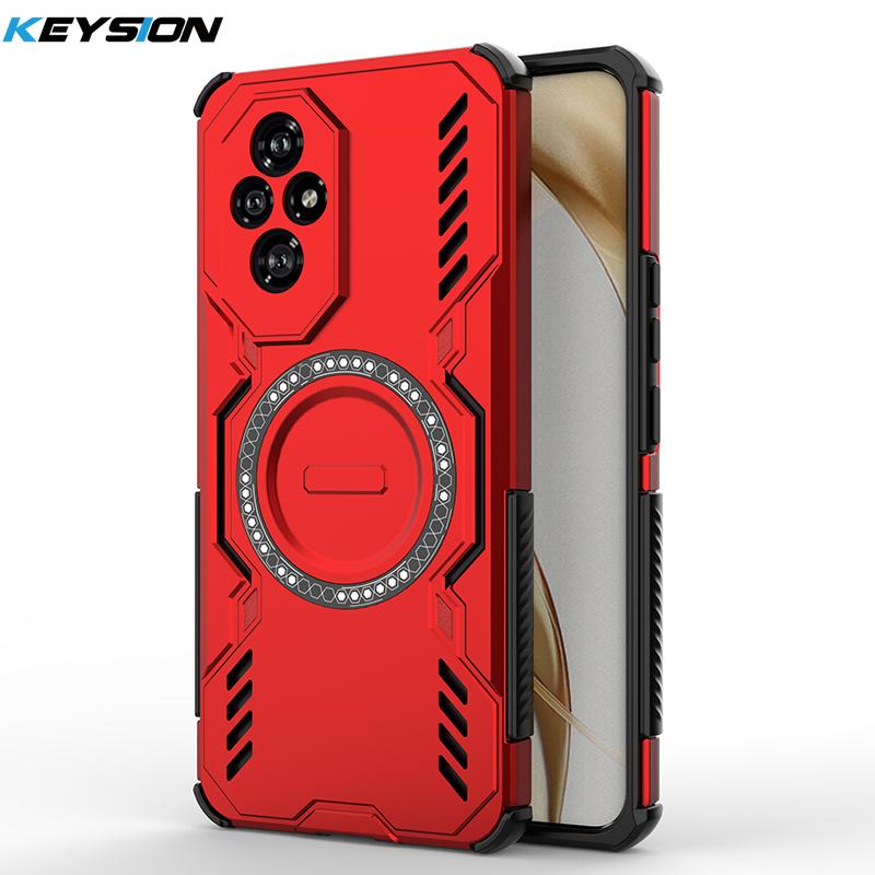 KEYSION Hollow Heat Dissipation Case for HONOR 200 5G Magnetic Cooling Shockproof Phone Back Cover for Huawei Honor 200 Lite 5G