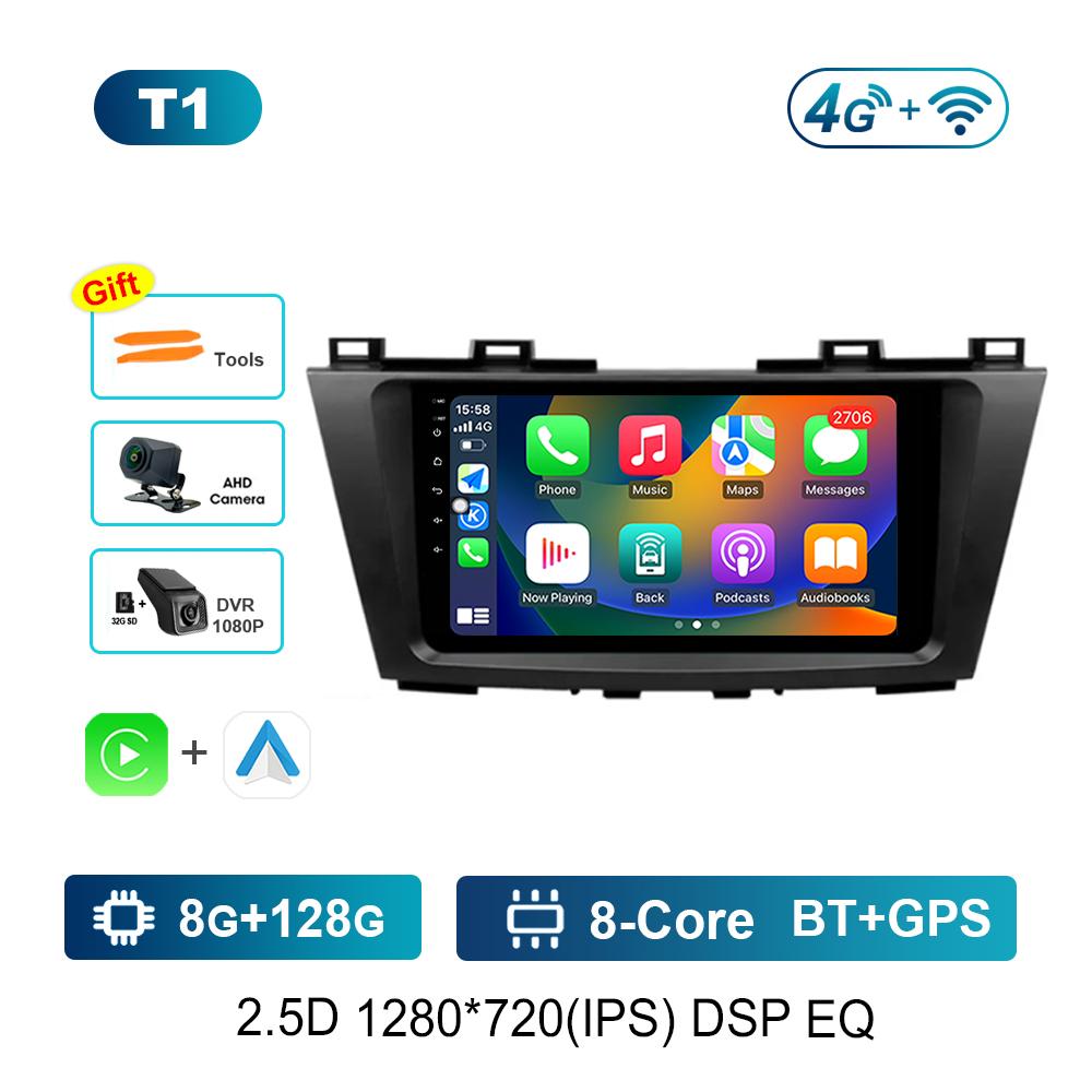 9 Inch for Mazda 5 3 CW 2010 - 2015 Car Audio Multimedia Player Android Head Unit DSP Stereo Carplay GPS Navi 4G+WiFi Bluetooth