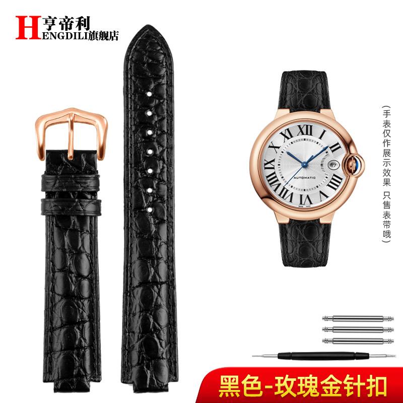 18-11mm 20-12mm Crocodile Genuine Leather Watchband For Cartier Blue Balloon Wsbb0025 Bracelet Watch Men's Women's Replace Strap