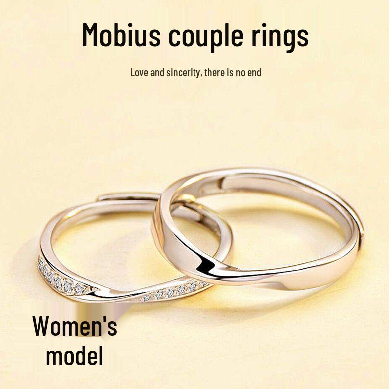 Adjustable Mobius Strip Couple Rings – Elegant Gift for Men, Women, Students on Valentine's Day