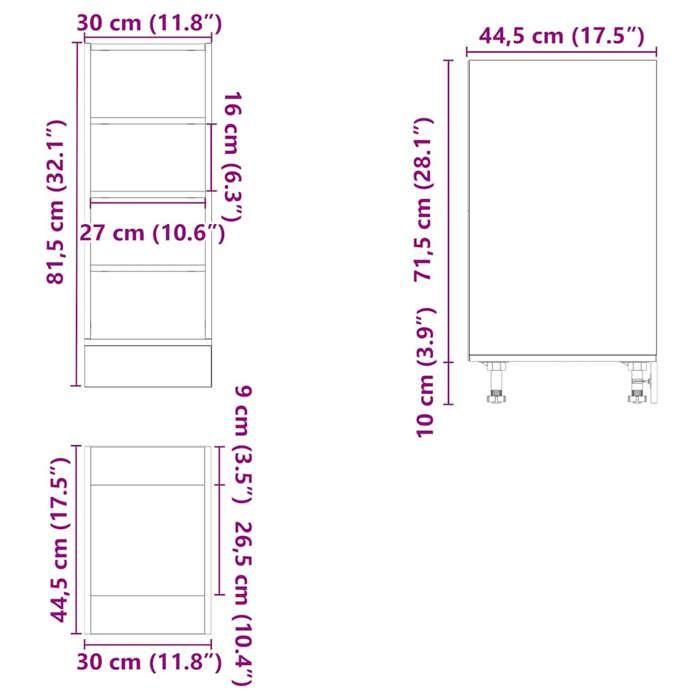 VidaXL Meuble bas "Riga" Blanc 30 x 44,5 x 81,5 cm Bois d'ingénierie 854193