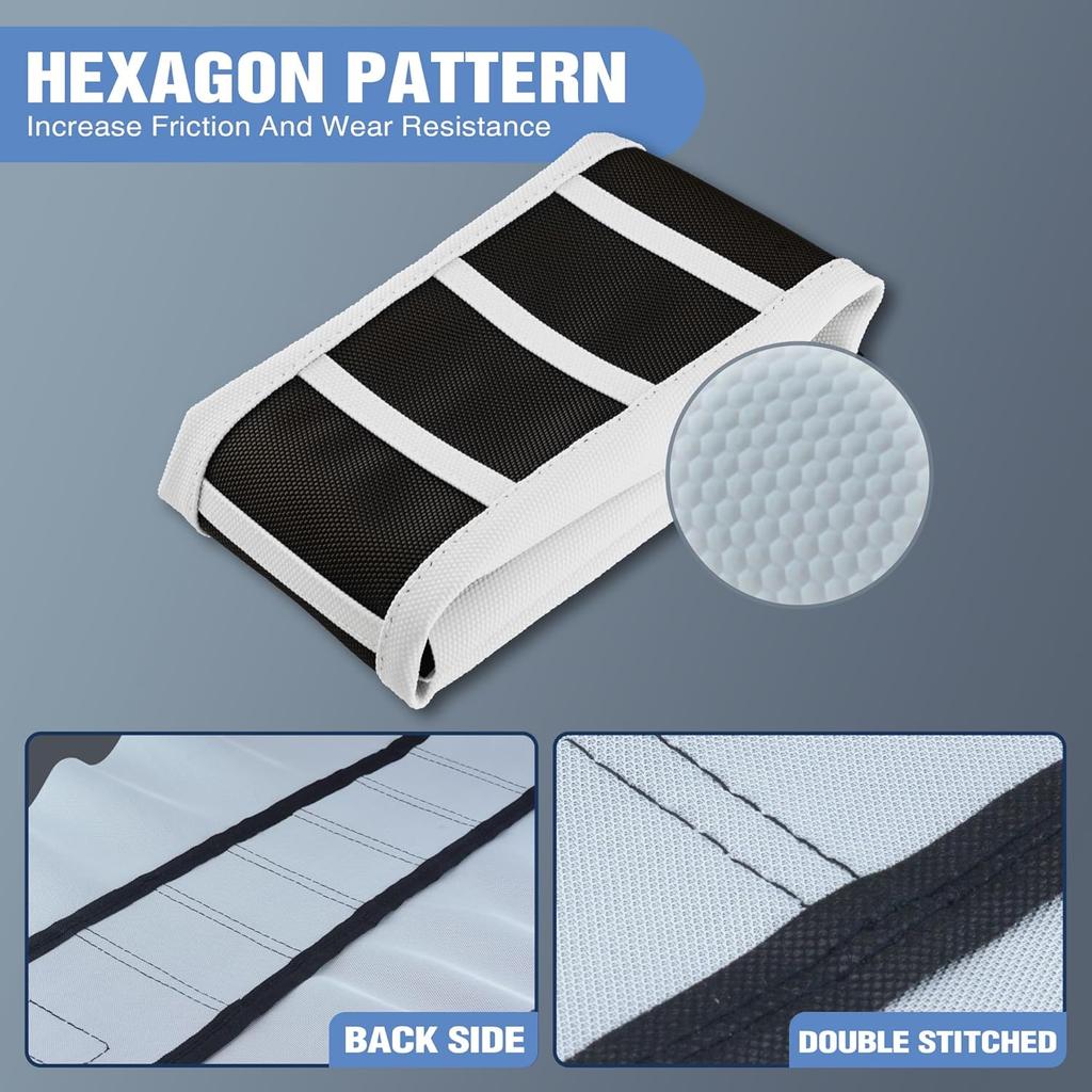 Dirt Bike Seat Cover Universal - Ribbed Gripper Pit Bike Seat Cover for Motorcycle Enduor Motocross White-Black