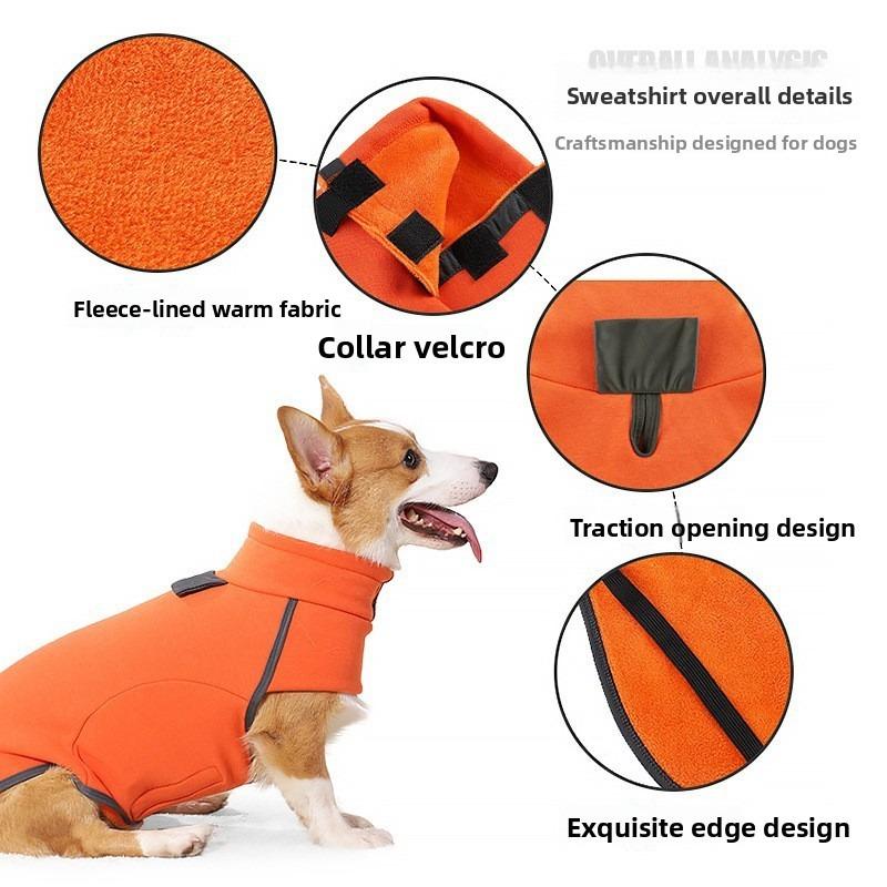 New Autumn and Winter Dog Clothes for Keeping Warm At Home. High-necked, Fleece-lined Dog Sweaters, Coats for Pets. Dog Clothing.