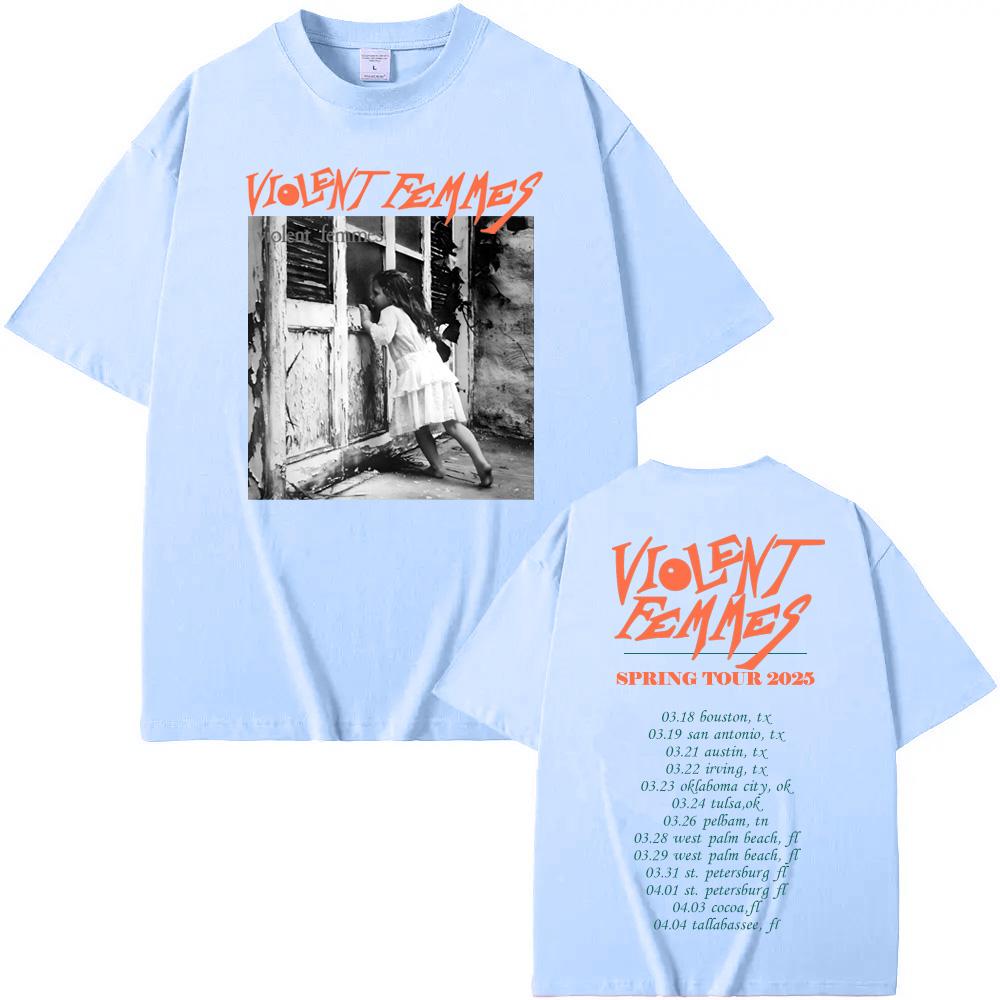 The Violent Femmes tourT Shirt Funko Pop Round Neck 100%CottonTee-shirt Graphic Printing Punk Tshirt Ropa Mujer ClothingTees Top
