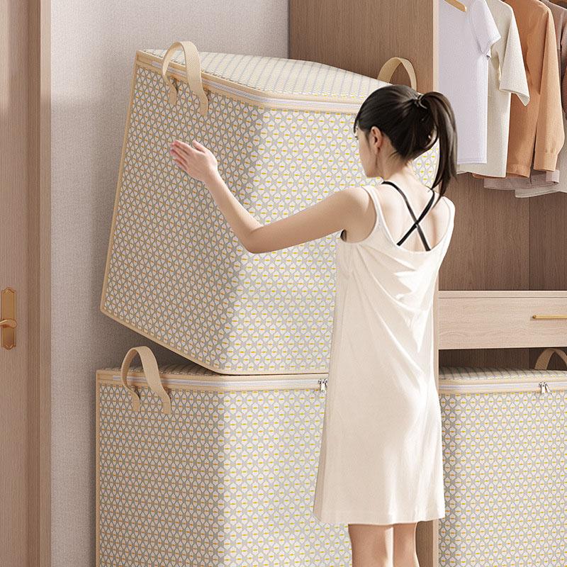 110L Oversized Wavy Gray Storage Bag - Huge Moving Organizer for Blanket Clothing Home Bedroom Organization