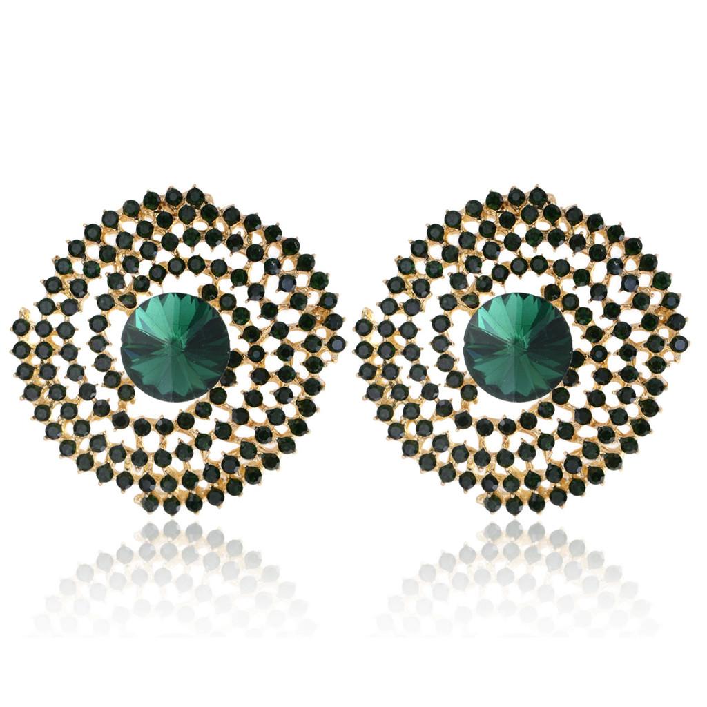 Modern Geometric Alloy Crystal Drop Earrings For Women With Sparkling Water Drill Jewelry Gift