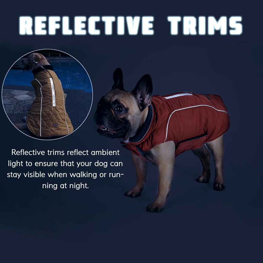 Dog Winter Jacket Padded Reflective Warm Quilted Outdoor Pet Vest