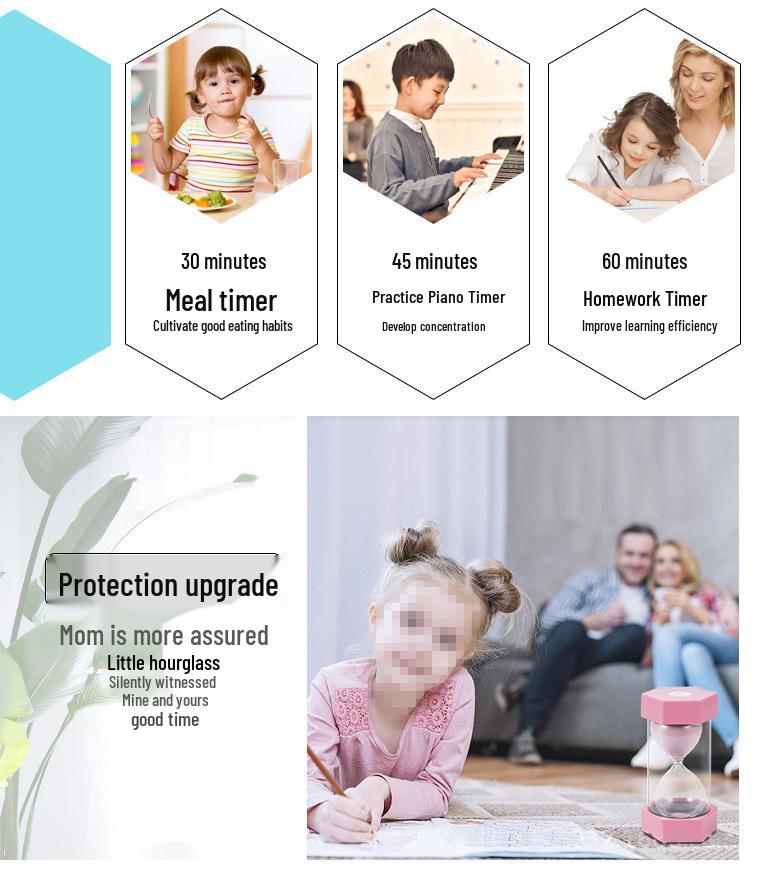 Hexagonal High-End Drop-Proof 5-Minute Glass Timer Ornament