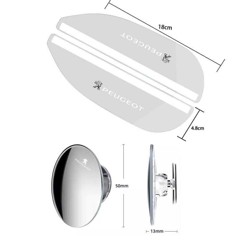 Car Rearview Mirror Rain Shield Blind Spot Wide Angle Small Round Mirror For Peugeot 408 4008 308 3008 Rifter 5008 508 2008 208