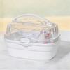 Hamster Carrier Cage with Water Bottle Portable Small Animal Travel Cage Plastic Clear Guinea Pig Carrying Case for Dwarf Hamsters Chinchillas