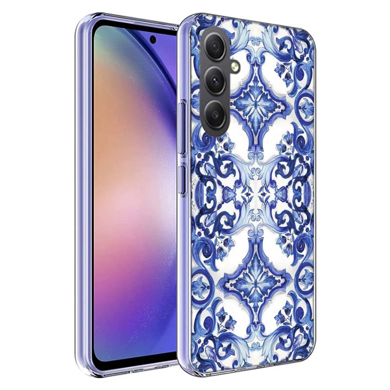 Blue white Porcelain Pattern Phone Case for Samsung A17 A37 A57 A07 A16 A26 A36 A56 A06 A02S A12 A22 A32 A52S A04S A14 A24 A34 A