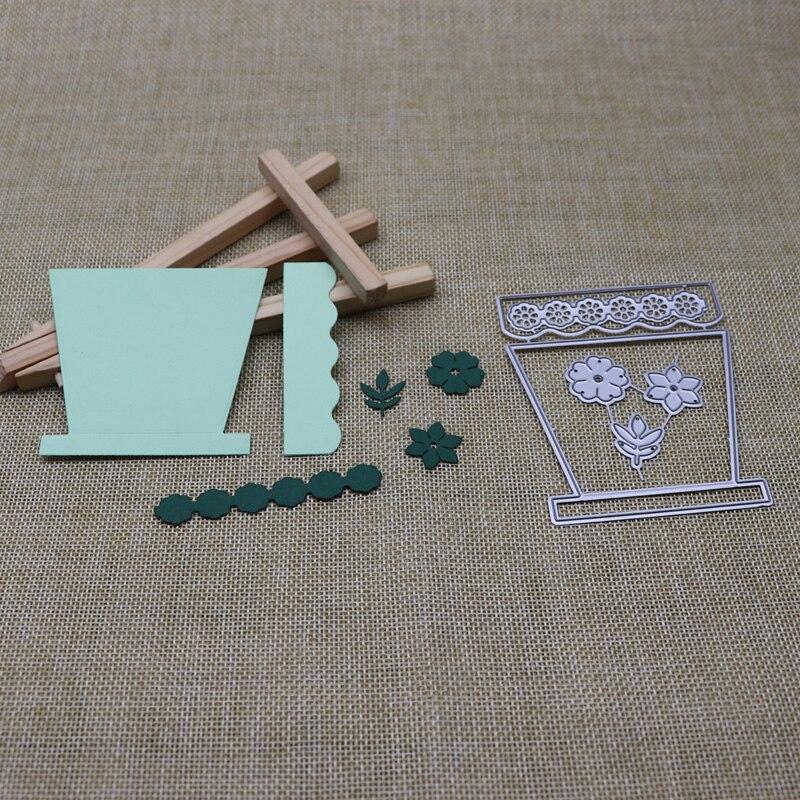 New Flowerpot Plant Flower Leaf Metal Cutting Dies For DIY Craft Making Card Paper Scrapbooking