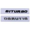 Neuer Auto-Karosserieaufkleber Heckstoßstangen-Emblem für Benz BITURBO Emblem W124 W205 C180 E320 S320 CLA CLK CLS GLA GLC SLS